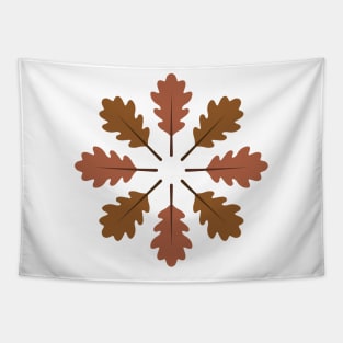 Radial Oak Leaves (Brown) Tapestry