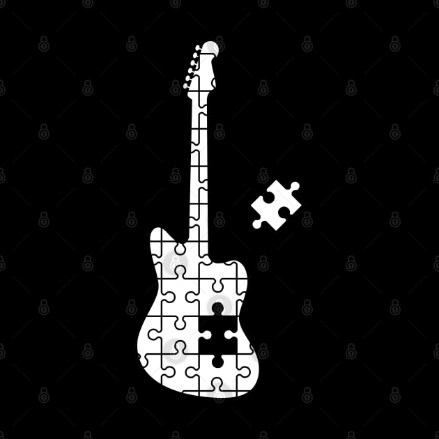 Puzzle Offset Style Electric Guitar Silhouette by nightsworthy