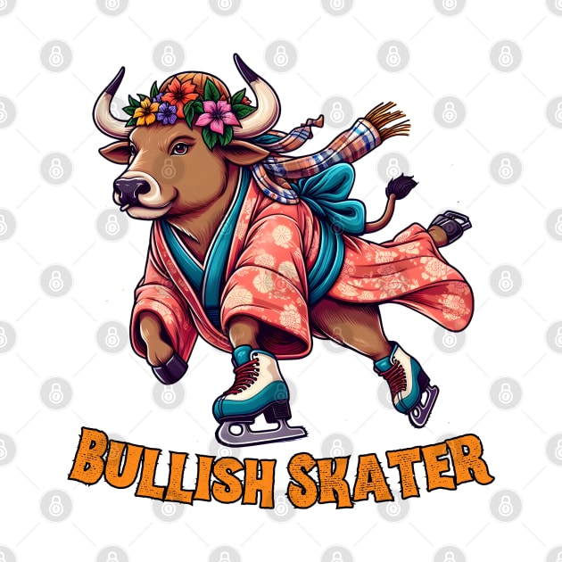 Ice skating cow by Japanese Fever