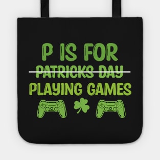 Retro P Is For Playing Games Patricks Day - P Is For Playing Games 2021 Tote