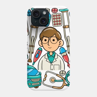 Man Doctor Kawaii Doodle Phone Case