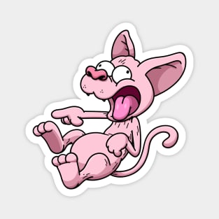 Crazy Laughing Sphynx Cat Magnet