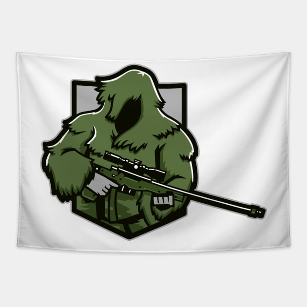 Green Sniper Tapestry by Aim For The Face