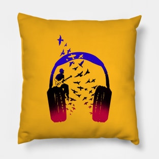 Headphone Music Bassist Pillow