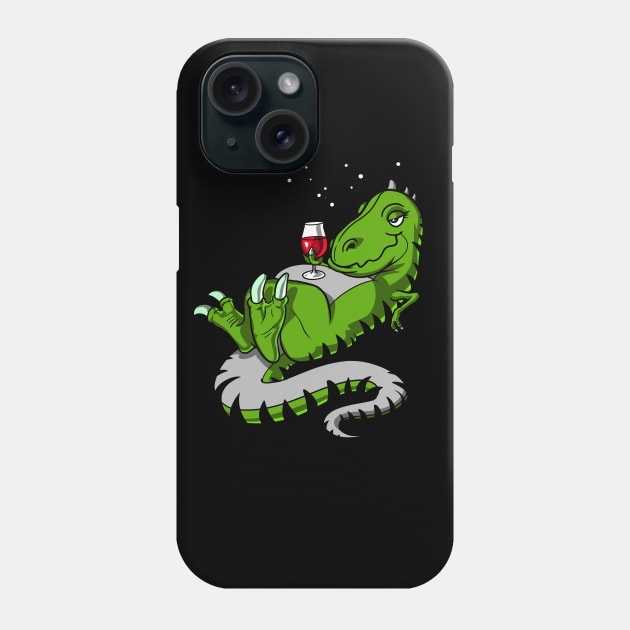 T-Rex Dinosaur Wine Party Phone Case by underheaven