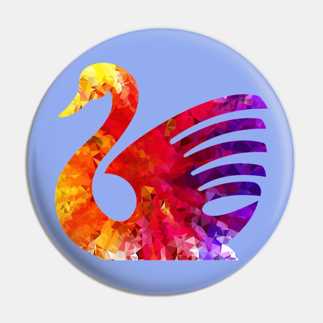 Swan Triangular Color Splash Pin by PatrioTEEism