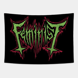 Femme Metale (green and red) Tapestry