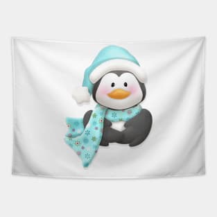 Cute penguin face Tapestry