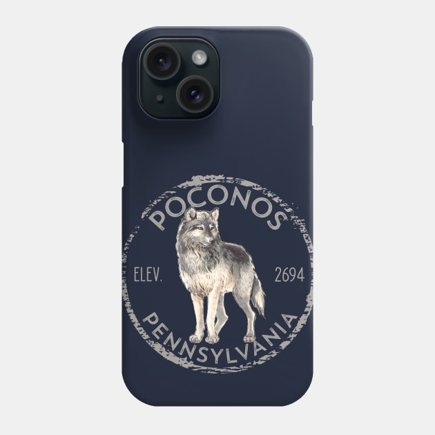 Pocono Mountains Pennsylvania Wolf Coyote Hiker Phone Case by Pine Hill Goods