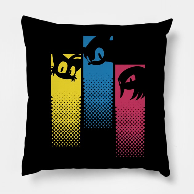 Sonic The Hedgehog - Sonic Heroes! (Sonic, Tails, Knuckles) Pillow by Obtineo