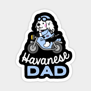 Havanese Dog Motorcycle Dog Owner Retro Funny Dog Magnet