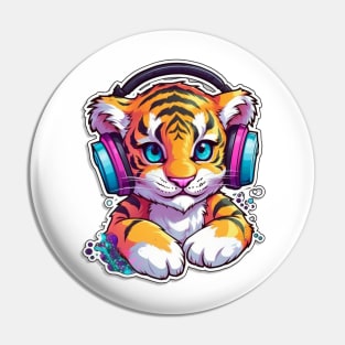 Pawsome Beats: The DJ Tiger Cub Pin