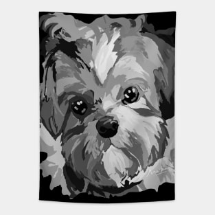 Black and white dog design Tapestry