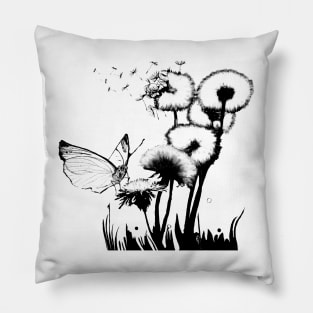 Dandelion Butterfly Pillow