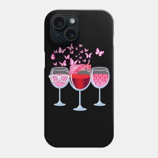 WINE BUTTERFLY AND CANCER Phone Case