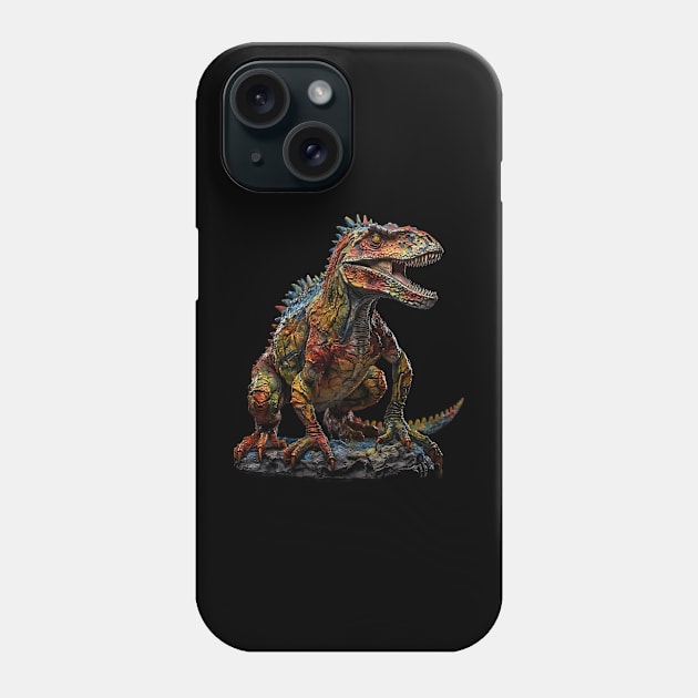 Colorful Carnivore Dino Phone Case by DavisDesigns79