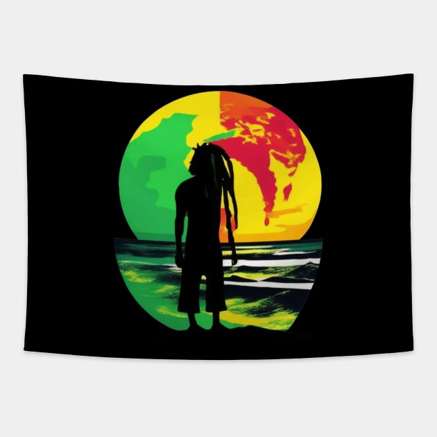 Dreadlocks in Moonlight Tapestry by ReggaeArtGifts