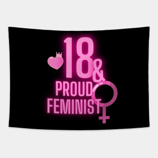 18th birthday bday girl woman daughter feminist feminism wife mom Tapestry