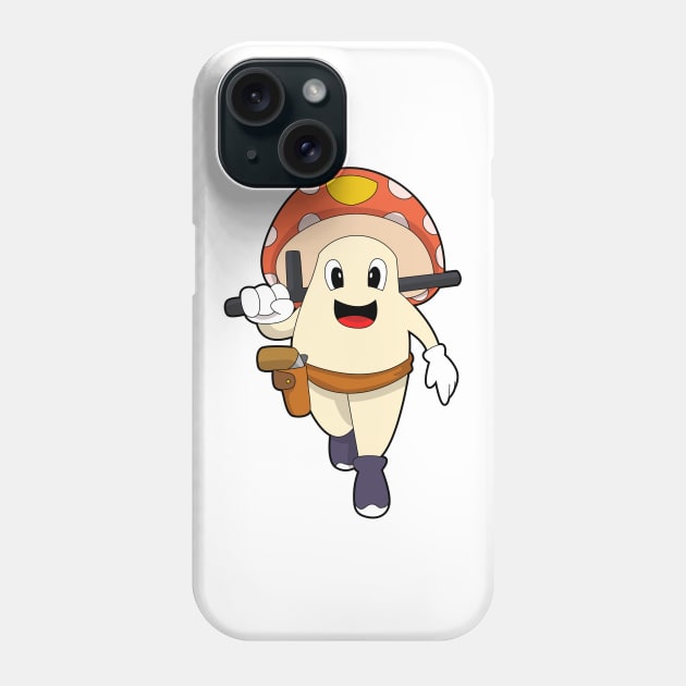 Mushroom as Police officer at Police Phone Case by Markus Schnabel