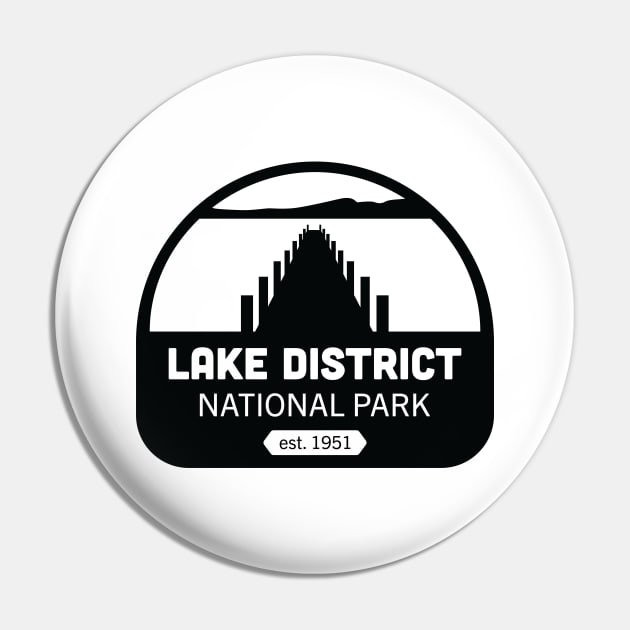 Lake District National Park Logo Badge Design Pin by Bex Rocks