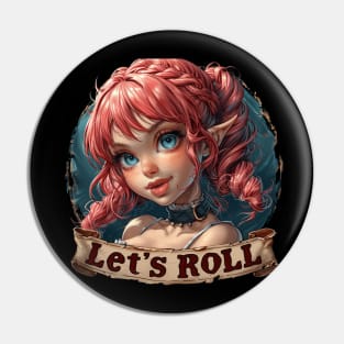 Let's Roll Cute Devil Girl Pin