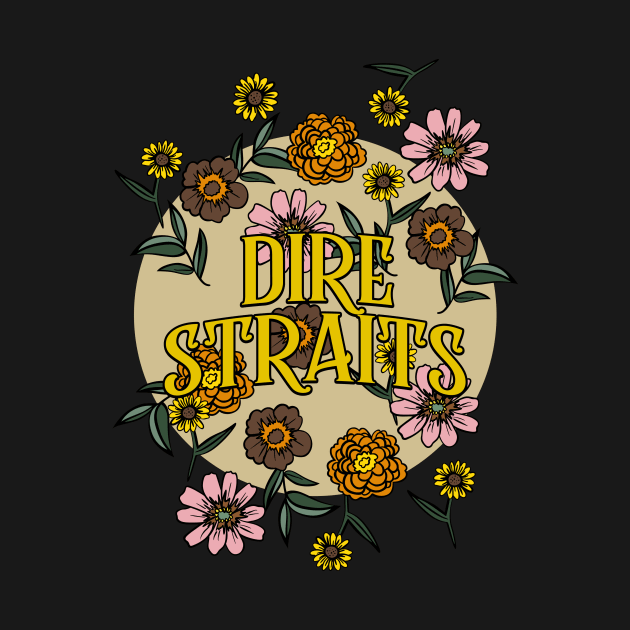 Dire Straits Name Personalized Flower Retro Floral 80s 90s Name Style by Ancientdistant