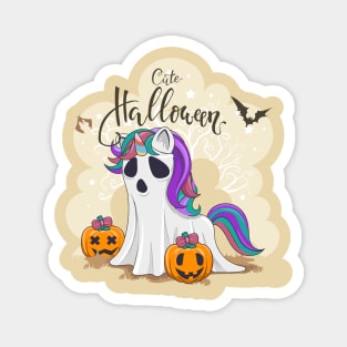 Cute Halloween Unicorn in Sheet Magnet