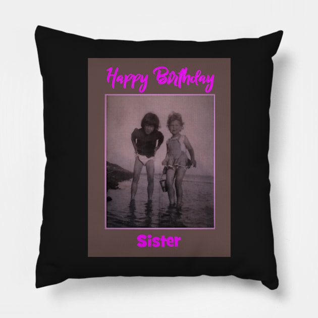 Sisters of the 60s Pillow by Happyoninside