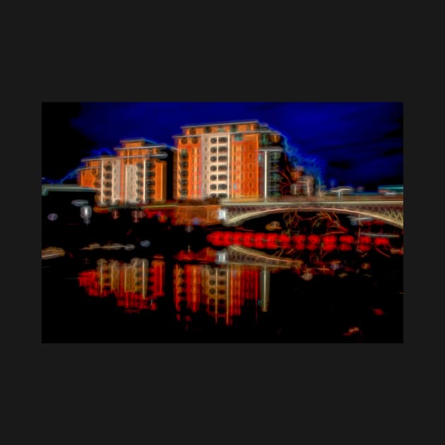 Leeds Water Front Night Time Impressionist by zglenallen