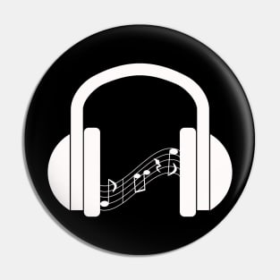 Headphones Playing Music Pin