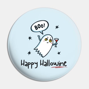 Happy Hallowine - Ghost Pin