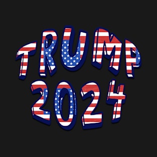 Red White Blue Stars Stripes TRUMP 2024 T-Shirt