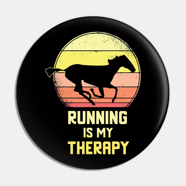 Running Is My Therapy Pin by Dogefellas