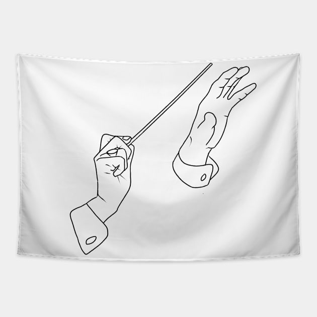 Line art Magic hand Tapestry by comecuba67