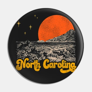 Vintage State of North Carolina Mid Century Distressed Aesthetic Pin