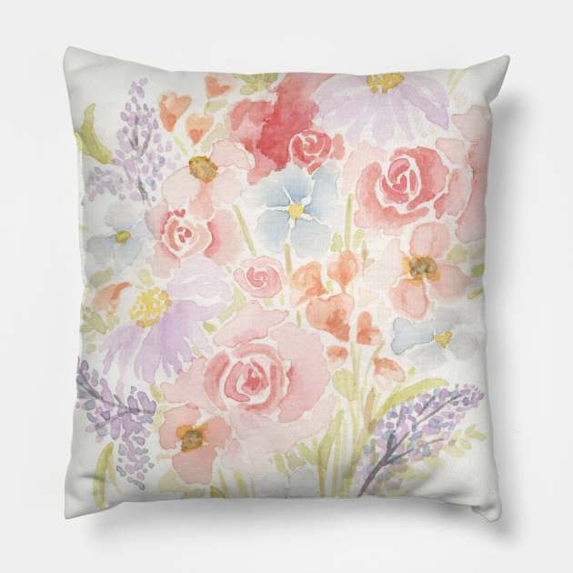 Pastel Florals Pillow by sixhours