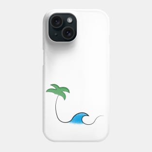 palm and wave one line Phone Case