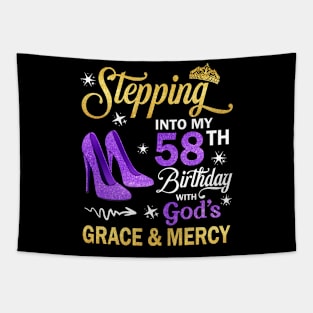 Stepping Into My 58th Birthday With God's Grace & Mercy Bday Tapestry