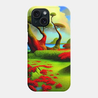 Amazing Trees with Red plants In The Beach Phone Case