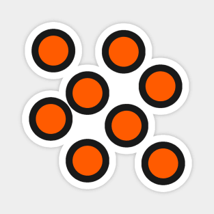 Orange on Black Polka Dots Magnet