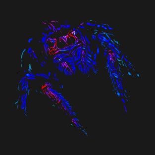 Blue Pop Art Jumping Spider T-Shirt