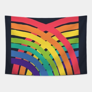 Rainbow Cross Hatch Graphic Tapestry