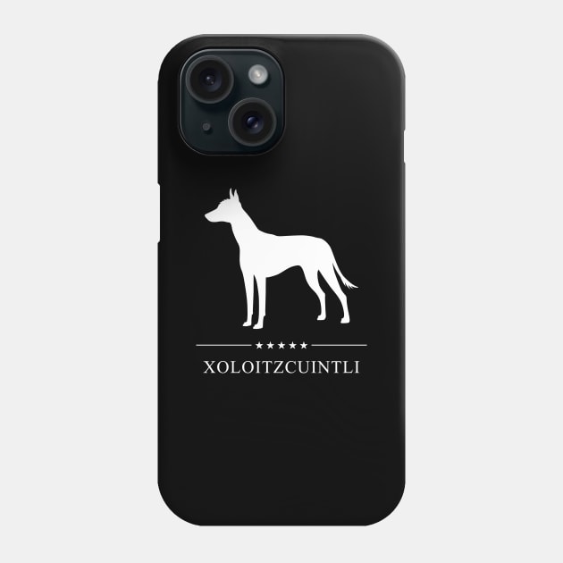 Xoloitzcuintli Dog White Silhouette Phone Case by millersye