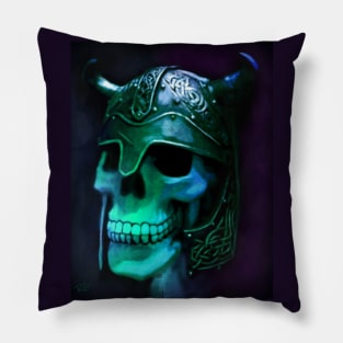 Skull in helmet Pillow