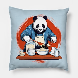 chef panda bear Pillow