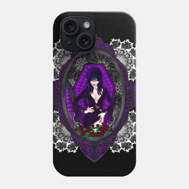 Elvira Mistress of the Dark fanart Phone Case by FitzGingerArt