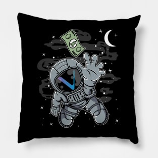 Astronaut Reaching Vechain VET Coin To The Moon Crypto Token Cryptocurrency Blockchain Wallet Birthday Gift For Men Women Kids Pillow