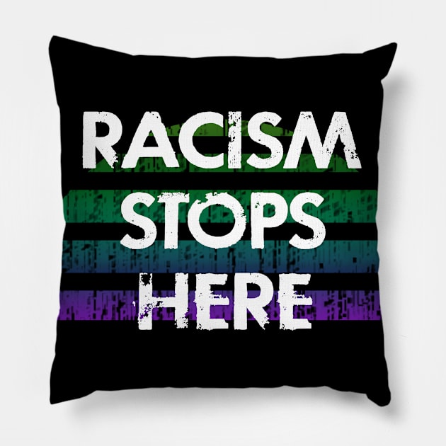 Racism stops here. Fight the deadly virus. The real pandemic. Police brutality must stop. Silence is violence. White supremacy. Be actively anti-racist. Speak up. Black lives matter. Pillow by IvyArtistic