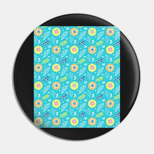 Colorful Summer Flowers Illustration Pattern Pin