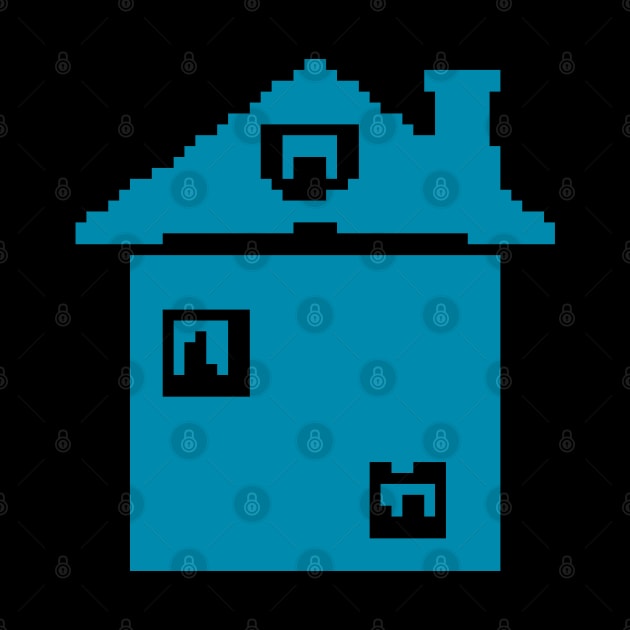 Blue House pixel art by Xatutik-Art